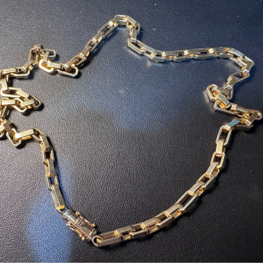 Chain Necklace Large Paperclip Tiffany Inspired 14K Gold
